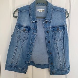 Large, light denim vest